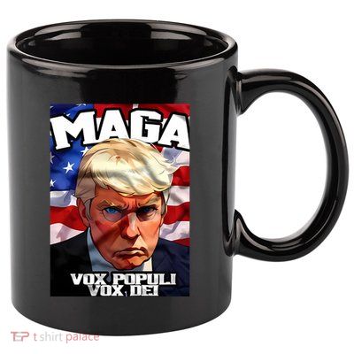 Seaofmud Trump Maga Mug Shot Vox Populi Vox Dei 11oz C Handle Ceramic Mug