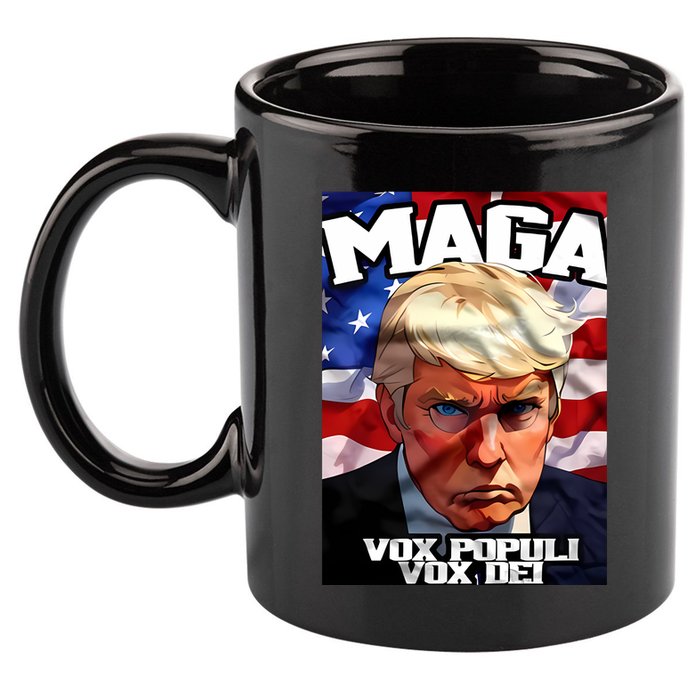 Seaofmud Trump Maga Mug Shot Vox Populi Vox Dei 11oz C Handle Ceramic Mug