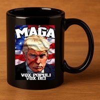Seaofmud Trump Maga Mug Shot Vox Populi Vox Dei 11oz C Handle Ceramic Mug