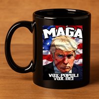 Seaofmud Trump Maga Mug Shot Vox Populi Vox Dei 11oz C Handle Ceramic Mug