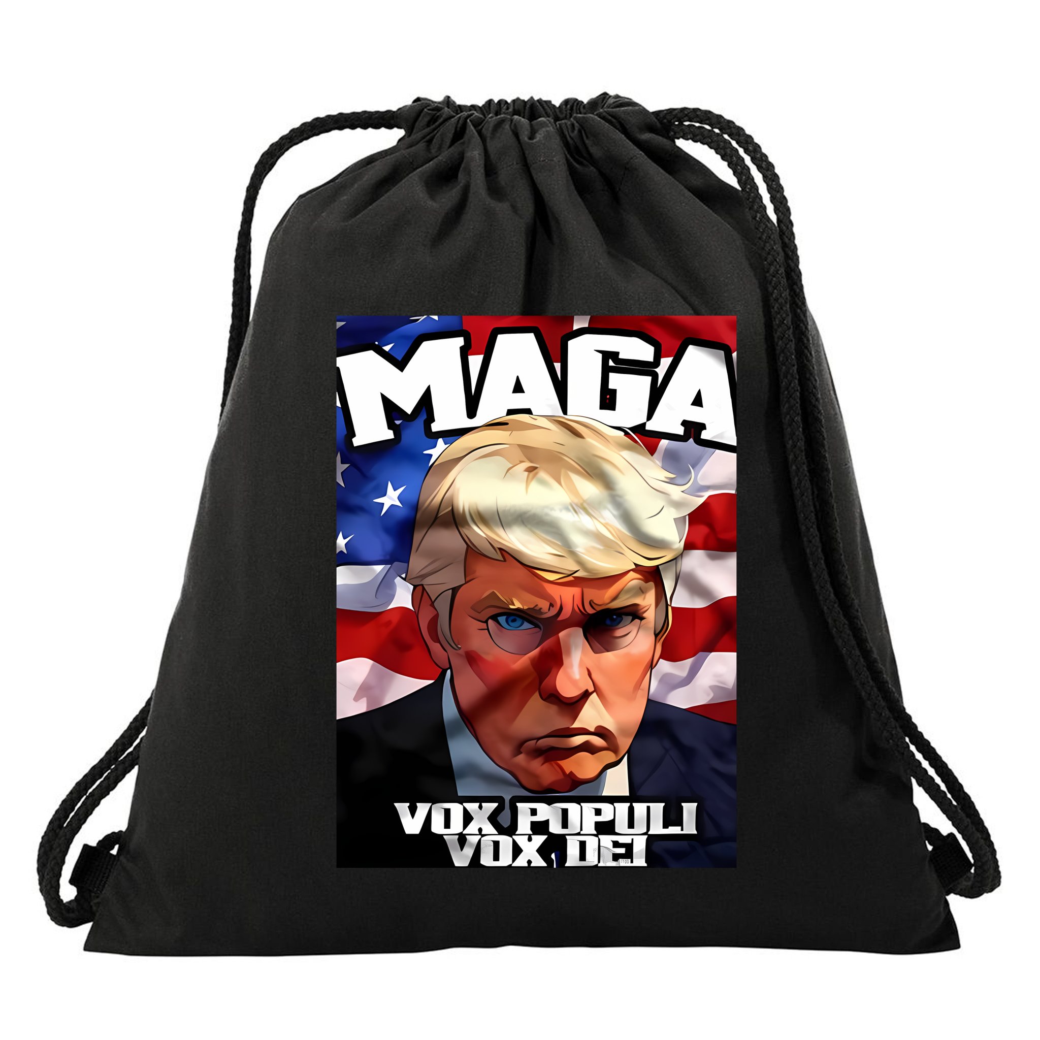 Seaofmud Trump Maga Mug Shot Vox Populi Vox Dei Drawstring Bag
