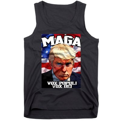 Seaofmud Trump Maga Mug Shot Vox Populi Vox Dei Tank Top