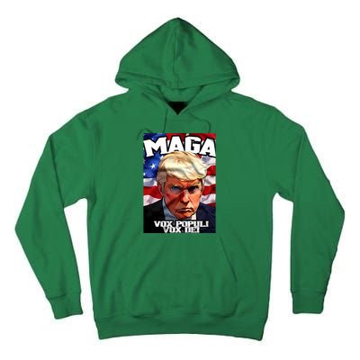 Seaofmud Trump Maga Mug Shot Vox Populi Vox Dei Tall Hoodie