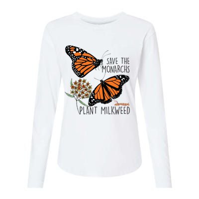 Save The Monarchs Plant Some Milkweed Butterfly Gift Womens Cotton Relaxed Long Sleeve T-Shirt