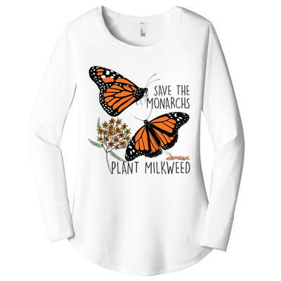 Save The Monarchs Plant Some Milkweed Butterfly Gift Women's Perfect Tri Tunic Long Sleeve Shirt