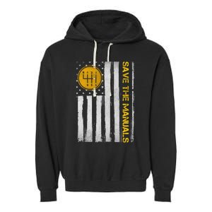 Save The Manuals 6 Speed Manual Transmission Three Pedals Garment-Dyed Fleece Hoodie