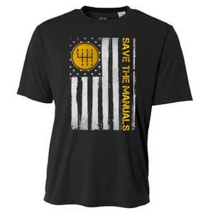 Save The Manuals 6 Speed Manual Transmission Three Pedals Cooling Performance Crew T-Shirt