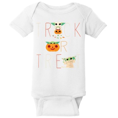 StarWars The Mandalorian Grogu Trick Or Treat Halloween Baby Bodysuit