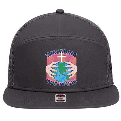 Spreading The Music Gospel 7 Panel Mesh Trucker Snapback Hat