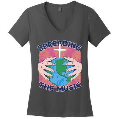Spreading The Music Gospel Women's V-Neck T-Shirt