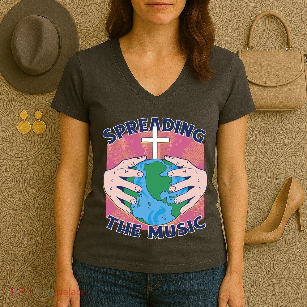 Spreading The Music Gospel Women's V-Neck T-Shirt