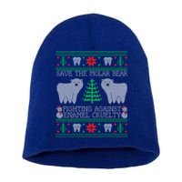 Save The Molar Bear Dental Dentist Ugly Christmas Sweaters Meaningful Gift Short Acrylic Beanie