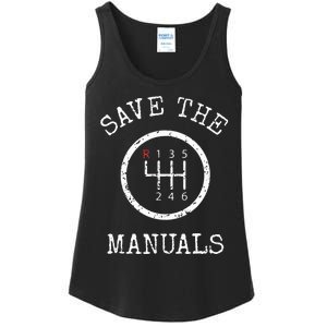 Save The Manuals Stick Shift Car Lover Ladies Essential Tank