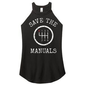 Save The Manuals Stick Shift Car Lover Women's Perfect Tri Rocker Tank