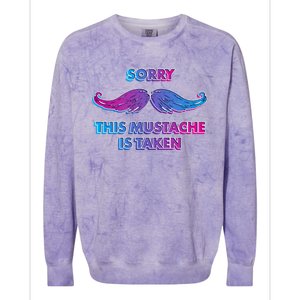 Sorry This Mustache Is Taken Valentines Day Gift Colorblast Crewneck Sweatshirt