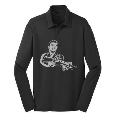 Scarface Tony Montana Silk Touch Performance Long Sleeve Polo