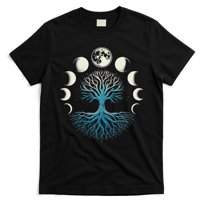 Spiritual Tree Moon Phases Yoga T-Shirt