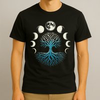 Spiritual Tree Moon Phases Yoga T-Shirt