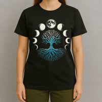 Spiritual Tree Moon Phases Yoga T-Shirt