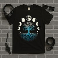Spiritual Tree Moon Phases Yoga T-Shirt