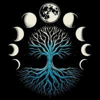 Spiritual Tree Moon Phases Yoga Bucket Hat