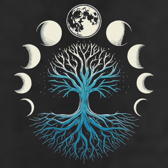 Spiritual Tree Moon Phases Yoga 11oz C Handle Ceramic Mug