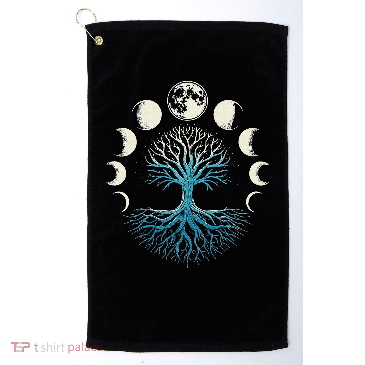 Spiritual Tree Moon Phases Yoga Golf Towel