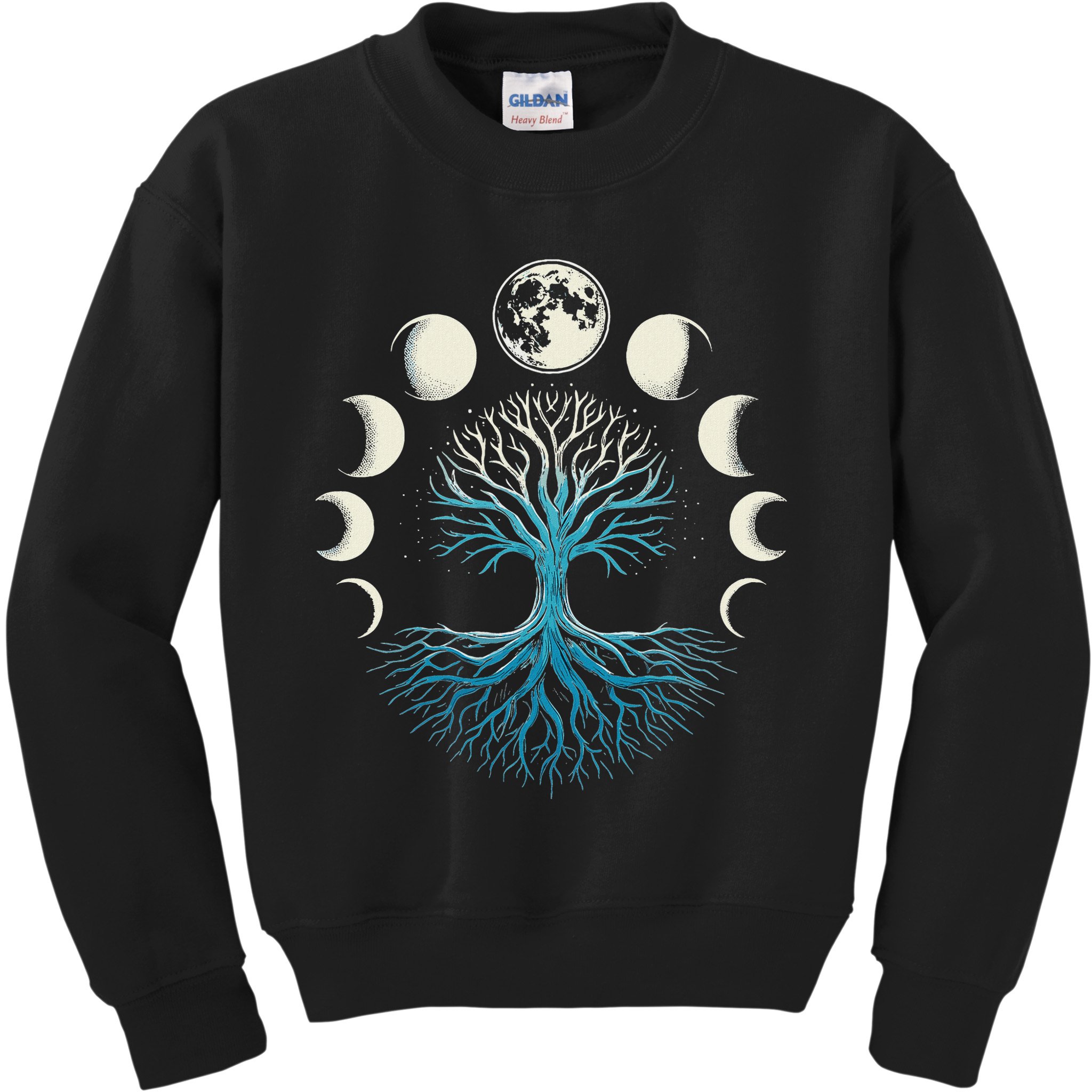 Spiritual Tree Moon Phases Yoga Kids Sweatshirt