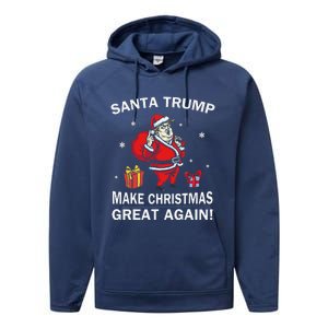 Santa Trump Make Christmas Great Again Chistmas Performance Fleece Hoodie