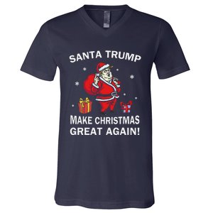 Santa Trump Make Christmas Great Again Chistmas V-Neck T-Shirt