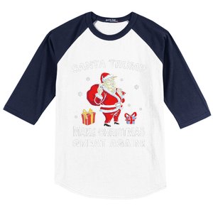 Santa Trump Make Christmas Great Again Chistmas Baseball Sleeve Shirt