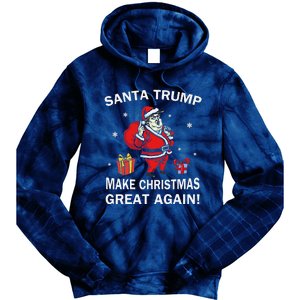 Santa Trump Make Christmas Great Again Chistmas Tie Dye Hoodie