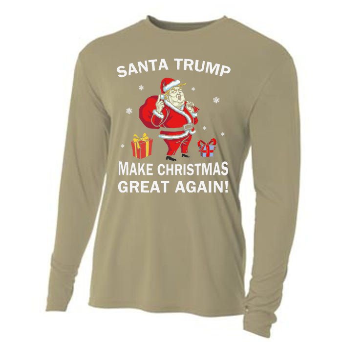 Santa Trump Make Christmas Great Again Chistmas Cooling Performance Long Sleeve Crew