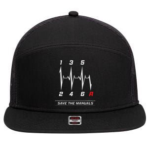 Save The Manuals – The Heartbeat For True Car Drivers! 7 Panel Mesh Trucker Snapback Hat