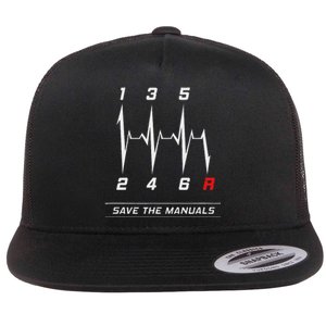 Save The Manuals – The Heartbeat For True Car Drivers! Flat Bill Trucker Hat