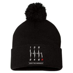 Save The Manuals – The Heartbeat For True Car Drivers! Pom Pom 12in Knit Beanie