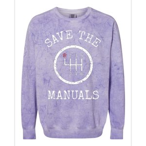 Save The Manuals Stick Shift Car Lover Colorblast Crewneck Sweatshirt