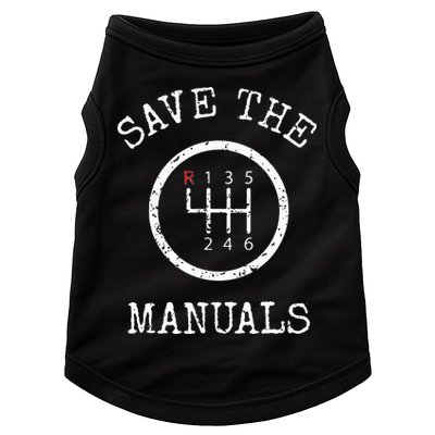 Save The Manuals Stick Shift Car Lover Doggie Tank
