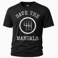 Save The Manuals Stick Shift Car Lover Cooling Performance Crew T-Shirt