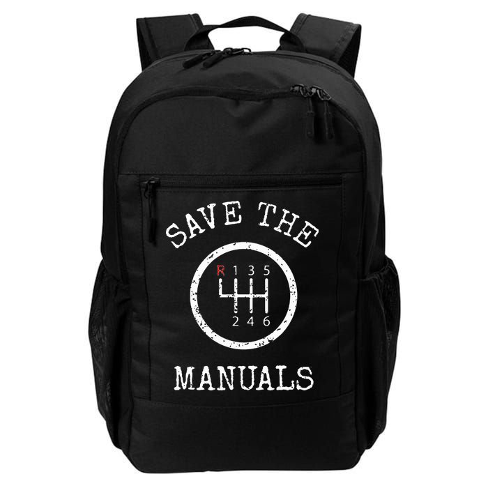 Save The Manuals Stick Shift Car Lover Backpack
