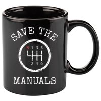 Save The Manuals Stick Shift Car Lover 11oz C Handle Ceramic Mug