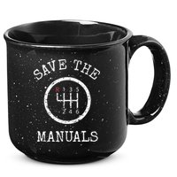 Save The Manuals Stick Shift Car Lover 15oz Campfire Ceramic Mug