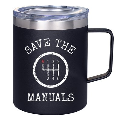Save The Manuals Stick Shift Car Lover 12oz Stainless Steel Coffee Mug