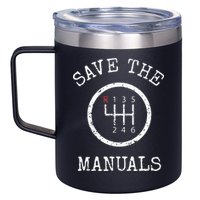 Save The Manuals Stick Shift Car Lover 12oz Stainless Steel Coffee Mug