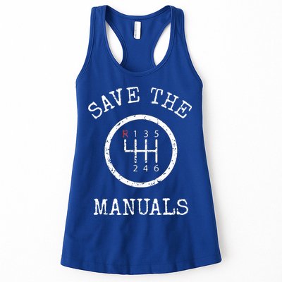 Save The Manuals Stick Shift Car Lover Womens Tank Top
