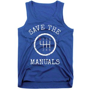 Save The Manuals Stick Shift Car Lover Tank Top