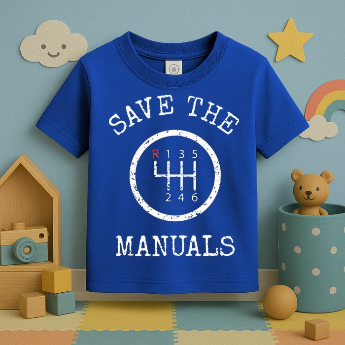 Save The Manuals Stick Shift Car Lover Toddler T-Shirt