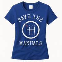 Save The Manuals Stick Shift Car Lover Womens T-Shirt