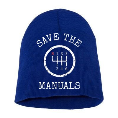 Save The Manuals Stick Shift Car Lover Short Acrylic Beanie