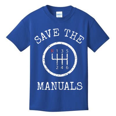 Save The Manuals Stick Shift Car Lover Kids T-Shirt